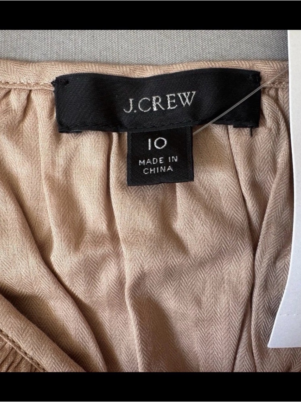 J Crew Smocked Crop Top Size 10 Puff Sleeve Square Neck Blush NWT - Picture 3 of 8
